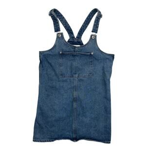Denim Overall Dress Womens Small Blue Jean Pinafore 90s Casual Adjustable Straps